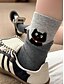abordables Calcetines de mujer-Calcetines de algodón para mujer: lindos diseños bordados de animales de gato y perro, suaves y cómodos, perfectos para uso informal y actividades cotidianas.