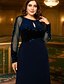 economico Lunghezza del pavimento-Abito da sposa A-Line lunghezza al pavimento abito formale abito da sera abito della madre della sposa maniche lunghe scollo a girocollo elegante vintage taglie forti con paillettes