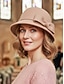 abordables Sombreros de mujer-Sombrero cloché de poliéster para mujer con lazo, elegante y con estilo, disponible en varios colores, perfecto para ocasiones informales y formales.