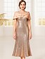 economico Lunghezza del tè-Vestito da festa a lunghezza caviglia in stile tubino abito da cocktail abito per invitata a matrimonio abito per madre della sposa maniche corte scollo rotondo elegante vintage festa spandex con