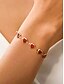 billige Valentinsdag-Kvinders hjerteformede halskæde og armbåndssæt med ædelsten og hjerteformet ædelsten, legeringsmateriale, fås i flere farver – perfekt ferie- og gavetilbehør