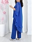 billige Blusedresser for kvinner-Dame Bluse 3/4 ermer Klokke Multi Layer Elegant Formell Blå Svart Rosa Sommer Normal