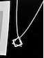 abordables Bijoux pour hommes-Collier géométrique pour homme en acier titane – pendentif double carré élégant, durable et léger, idéal pour les occasions décontractées et formelles.