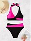 billige Bikinisæt-Dame Bikini 2-delt Badedragt Farveblok Mode Smart Grafisk Farveblok Ærmeløse Badedragter