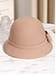 abordables Sombreros de mujer-Sombrero cloché de poliéster para mujer con lazo, elegante y con estilo, disponible en varios colores, perfecto para ocasiones informales y formales.