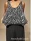 voordelige Blousepakken voor dames-Dames Geklede topjes Tweelingset Pailletten Strass dier Luipaard Elegant Feest Dames 3/4 mouw Mandarijn Kraag Normale tops Avond Feest Feestavondkleding Feestoutfits Zilver Lente Herfst Winter