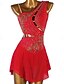 cheap Figure Skating Dresses-Figure Skating Dress Women's Girls' Ice Skating Dress Outfits White Dark Navy Red Flower Open Back Mesh Spandex High Elasticity Professional Competition Skating Wear Handmade Classic Crystal