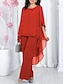 billige Blusedresser for kvinner-Dame Bluse 3/4 ermer Klokke Multi Layer Elegant Formell Blå Svart Rosa Sommer Normal