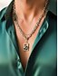 voordelige Dames ketting-herenketting van roestvrij staal met groene edelsteenhanger - stijlvol, duurzaam, perfect voor casual en formele gelegenheden