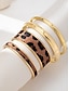 billiga Damarmband-Damarmband i guldfärgad legering med leopardmönster – set om 4, snygg djurmönsterdesign, perfekt för både vardags- och kvällskläder