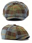 זול כובעי גברים-כובע עיתון בריטי משובץ וינטג' לגברים – חומר פוליאסטר, צבעים מרובים, סגנון רטרו קלאסי ללבישה יומיומית וחיצונית