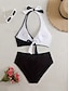 billige Bikinisæt-Dame Bikini 2-delt Badedragt Farveblok Mode Smart Grafisk Farveblok Ærmeløse Badedragter