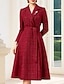 ieftine Lungimea ceaiului-Rochie de petrecere lungime ceai A-Line Rochie cocktail Rochie pentru invitați la nuntă Rochie pentru mama miresei Rochie cu mâneci lungi de tip V Elegantă vintage petrecere formală cu paiete