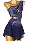 cheap Figure Skating Dresses-Figure Skating Dress Women's Girls' Ice Skating Dress Outfits White Dark Navy Red Flower Open Back Mesh Spandex High Elasticity Professional Competition Skating Wear Handmade Classic Crystal