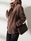 abordables Vestes Sherpa-Femmes Manteau d'Hiver Veste Sherpa Veste Décontractée Chaud Confortable Avec Poches Moderne Occasionnel Uni Vacances Rue Tenue quotidienne Sortir Fermeture éclair Régulier Col montant Coupe régulière