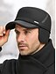 billige Herrehatte-Herre vinterhue i polyester med foldbare øreklapper, stilfuld og varm, ideel til koldt vejr udendørs