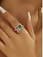 cheap Women's Rings-Women's Alloy Ring with Gemstone, Bohemian Style, Available in Multiple Colors, Elegant and Stylish for Special Occasions and Everyday Wear