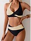 billige Bikinisæt-Dame Bikini 2-delt Badedragt Farveblok Mode Smart Grafisk Farveblok Ærmeløse Badedragter