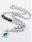 voordelige Dames ketting-herenketting van roestvrij staal met groene edelsteenhanger - stijlvol, duurzaam, perfect voor casual en formele gelegenheden