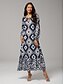 economico Abiti da vacanza-maxi abito boho con stampa animalier astratta