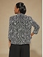 voordelige Blousepakken voor dames-Dames Geklede topjes Tweelingset Pailletten Strass dier Luipaard Elegant Feest Dames 3/4 mouw Mandarijn Kraag Normale tops Avond Feest Feestavondkleding Feestoutfits Zilver Lente Herfst Winter