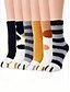 abordables Calcetines de mujer-Calcetines de mujer de mezcla de algodón, paquete de 6 pares con estampado de huellas de gato, varios colores, suaves y cómodos para uso diario.