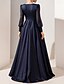 ieftine Lungimea podelei-Rochie de invitați la nuntă lungime până la podea A-Line Rochii formale Rochie de seară Rochie pentru mama miresei Rochie cu mâneci lungi de tip crew Elegantă vintage strălucitoare formală spandex cu