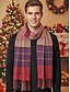 abordables Cravates et nœuds papillon pour hommes-Écharpe à carreaux en polyester pour homme, douce et chaude, disponible en plusieurs couleurs, idéale pour les cadeaux d'hiver et de Noël.