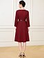 ieftine Lungimea ceaiului-Rochie de petrecere cu lungime la genunchi tip A-Line rochie cocktail rochie pentru invitat la nuntă rochie pentru mama miresei cu manșon lung decolteu crew neck elegantă vintage petrecere cu paiete