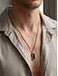 preiswerte Herrenschmuck-Herren-Halskette mit Anhänger aus Edelstahl – sechseckiges Design aus schwarzem Onyx, elegante Kette, perfekt für legere und formelle Anlässe.
