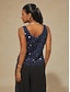 preiswerte Blusenanzüge für Damen-Damen Bluse Elegante Oberteile Twinset Pailletten Spitze Paisley-Muster Elegant Party Dreiviertelarm Mandarinkragen Semi-Formal Formelle Kleidung Abendkleidung Marineblau Frühling Herbst Winter