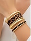 billiga Damarmband-Damarmband i guldfärgad legering med leopardmönster – set om 4, snygg djurmönsterdesign, perfekt för både vardags- och kvällskläder
