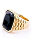 preiswerte Herrenschmuck-Herrenring aus Titanstahl mit großem, farbigem Edelstein – in verschiedenen Farben erhältlich, stilvolles Design für legere und formelle Anlässe.