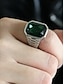 preiswerte Herrenschmuck-Herrenring aus Titanstahl mit großem, farbigem Edelstein – in verschiedenen Farben erhältlich, stilvolles Design für legere und formelle Anlässe.