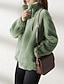 abordables Vestes Sherpa-Femmes Manteau d'Hiver Veste Sherpa Veste Décontractée Chaud Confortable Avec Poches Moderne Occasionnel Uni Vacances Rue Tenue quotidienne Sortir Fermeture éclair Régulier Col montant Coupe régulière