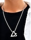 abordables Bijoux pour hommes-Collier géométrique pour homme en acier titane – pendentif double carré élégant, durable et léger, idéal pour les occasions décontractées et formelles.