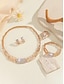 billige Halskjede for kvinner-4-delt gullbelagt smykkesett for kvinner - geometrisk strasskjede, øredobber, armbånd &amp;ring, luksuriøst brudetilbehør til bryllup &amp;festarrangementer