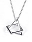 abordables Bijoux pour hommes-Collier géométrique pour homme en acier titane – pendentif double carré élégant, durable et léger, idéal pour les occasions décontractées et formelles.