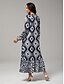 economico Abiti da vacanza-maxi abito boho con stampa animalier astratta