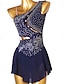 cheap Figure Skating Dresses-Figure Skating Dress Women's Girls' Ice Skating Dress Outfits White Dark Navy Red Flower Open Back Mesh Spandex High Elasticity Professional Competition Skating Wear Handmade Classic Crystal