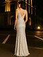 abordables Longueur du plancher-Sirène Trompette Fourreau Colonne Longueur Sol Robe Sequin Robe de Prom Robe de Fête Robe de Mère de la Mariée Manches Sans Manches Col V Élégante Vintage Fête avec Sequin