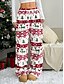 cheap Christmas Bottoms-Christmas Women&#039;s Straight Vacation Vintage Ethnic Style Full Length High WaistPantsUgly Graphic Elk Christmas Tree Drawstring Inelastic Outdoor Vacation Party White Spring Fall Winter Loose Fit
