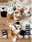 abordables Calcetines de mujer-Calcetines de mujer de mezcla de algodón, paquete de 6 pares con estampado de huellas de gato, varios colores, suaves y cómodos para uso diario.
