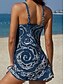 preiswerte Tankinis-Damen Badeanzug Tankini Rock Bademode Elegant Urlaub Blumen Grafik Ärmellos Badeanzüge
