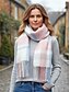 abordables Bufandas de mujer-Bufanda de poliéster de lana sintética para mujer, diseño a cuadros, varios colores, perfecta para invierno y ropa informal.