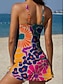 preiswerte Tankinis-Damen Badeanzug Tankini Rock Bademode Elegant Urlaub Blumen Grafik Ärmellos Badeanzüge