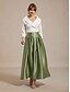 abordables Jupes unies-Femmes Jupes en satin Élégant Maxi Taille Moyenne Jupes Micro-Élastique Cocktail Invité de mariage Vert mousse Été