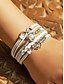 preiswerte Valentinstag-Damenarmbänder im Boho-Stil aus Legierung und Kunstleder, mehrfarbig mit Herz- und Unendlichkeitssymbolen – perfekt für Valentinstag und Freizeitkleidung