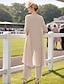 preiswerte Hosenanzüge für Mama-Dreiteilig Bodenlang Brautmutterkleid Ärmellos Bateau-Ausschnitt Elegant Übergröße Hochzeitsgast Chiffon Mit Schal mit Einfarbig
