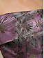 abordables Robe Fleurie-Femmes Robe maxi Robe ajustée et évasée Robe à épaules dénudées Élégant Soirée Jacquard Métallique Coupe régulière Fleuri Sans manches Épaules Dénudées Violet
